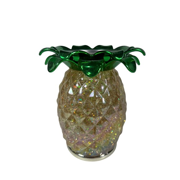 Bath & Body Works Light Up Glitter Pineapple Single Wick Candle Holder Globe New - Picture 5 of 11